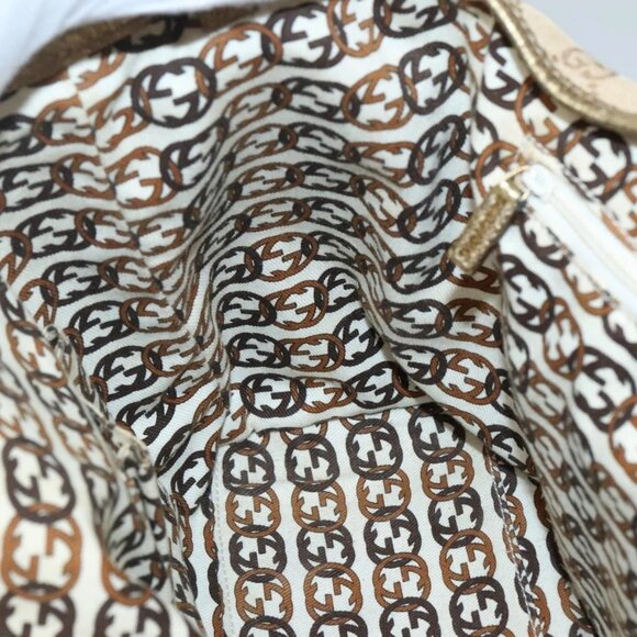 GUCCI GG Canvas Hand Bag Beige Gold 163805 Auth 135061 - Picture 14 of 16